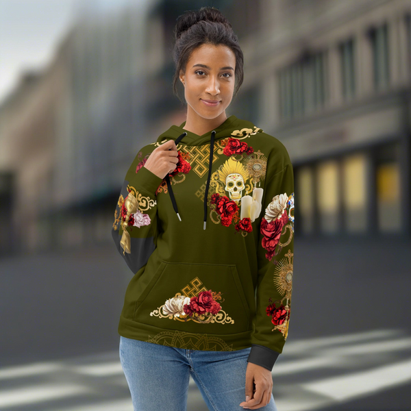 Unique Hoodie from Cosmovisions' Santa Muerte Negra Collection