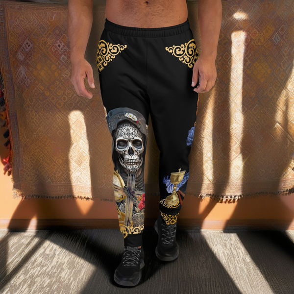 Premium joggers from Cosmovisions' Santa Muerte Negra Collection
