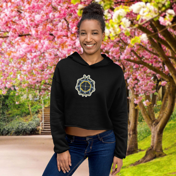 Shipibo Embroidery Crop Hoodie