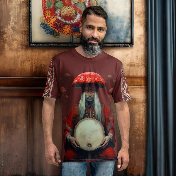 All Over T-Shirt showcasing Amanita muscaria design from Amanita Collection.