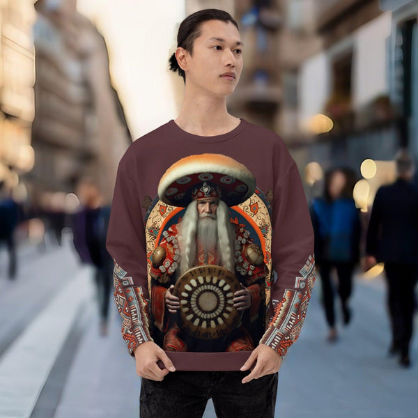 "Amanita Collection Sweatshirt reflecting Yakut culture and Amanita muscaria."