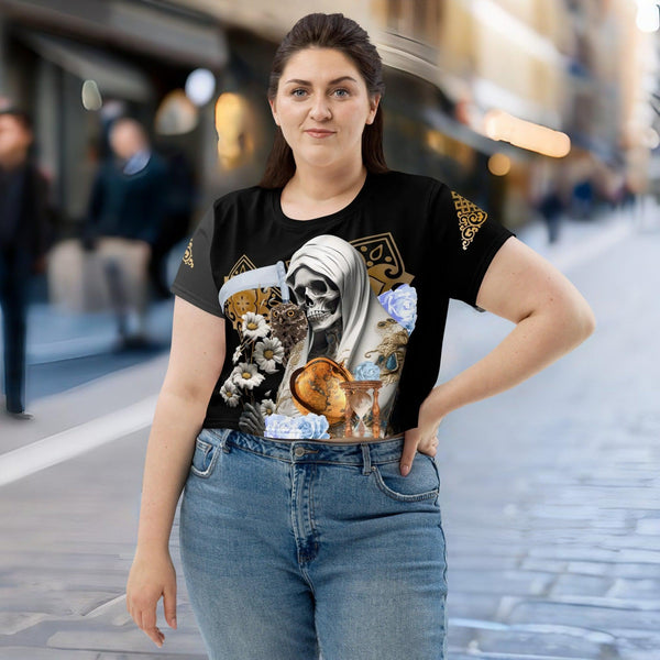 Cropped T-Shirt from Santa Muerte Blanca Collection, embodying purity and protection.