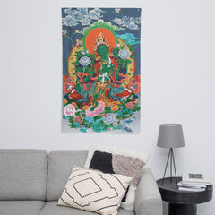 Green Tara Thangka Flag