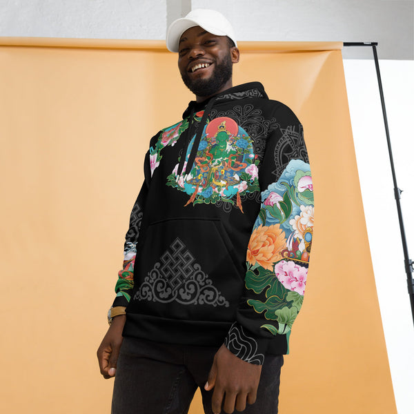 Green Tara Hoodie - a blend of spirituality and fashion from the Thangka collection.