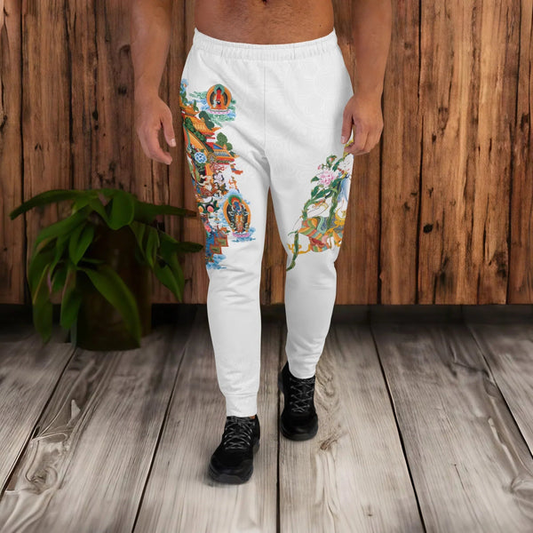 Green Tara Joggers from Thangka Collection showcasing vibrant Tibetan symbolism