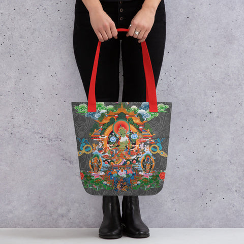 Green Tara Thangka Tote Bag