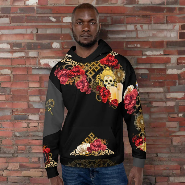 "Stylish Hoodie from the Santa Muerte Negra Collection"