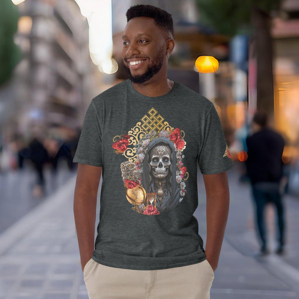 Resilient black Santa Muerte Negra T-shirt from Cosmovisions