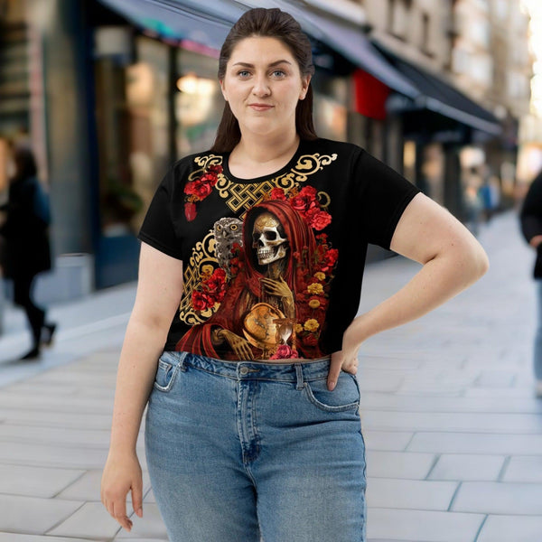 an alluring blend of ancient spiritual wisdom and modern fashion from the Santa Muerte Roja collection