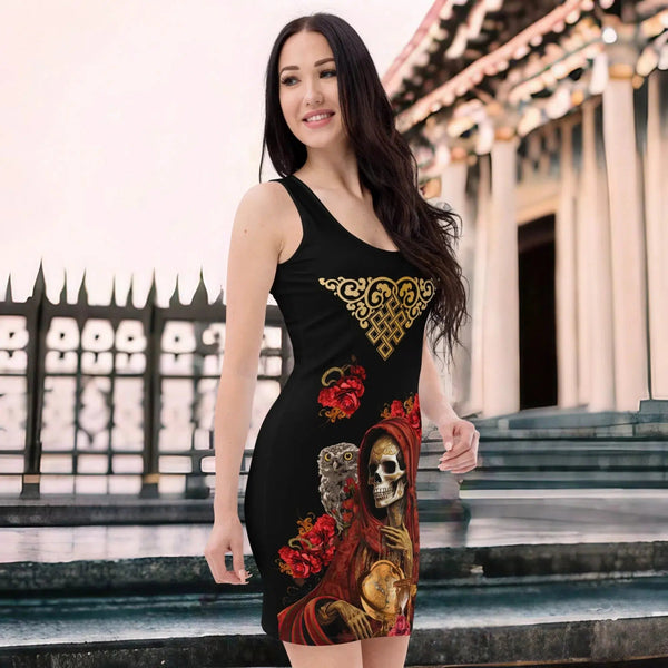 Vibrant Santa Muerte Roja Dress from Cosmovisions Collection