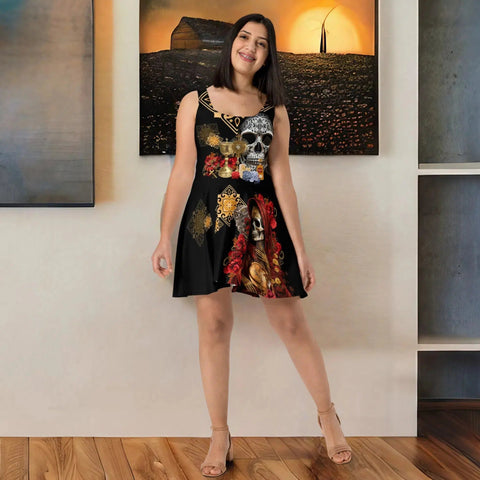Roja Santa Muerte Skater Dress