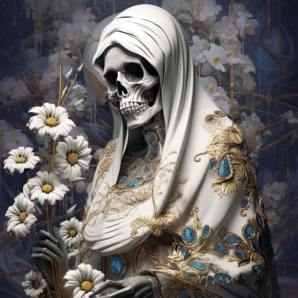 Santa Muerte Blanca Square