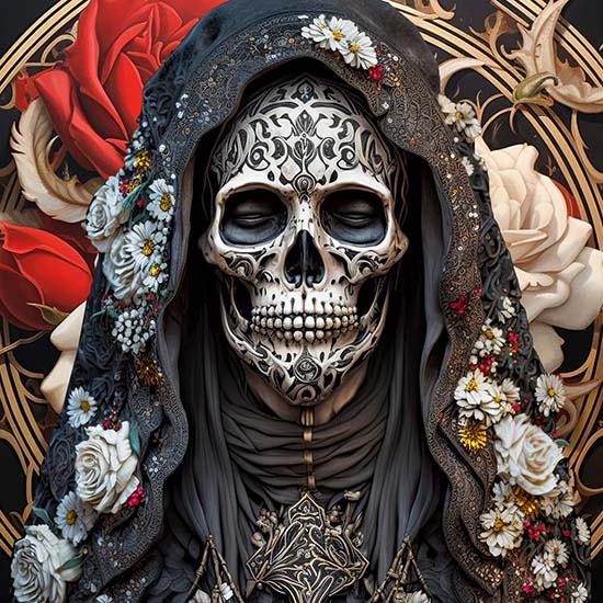 Santa Muerte Negra Square Mobile