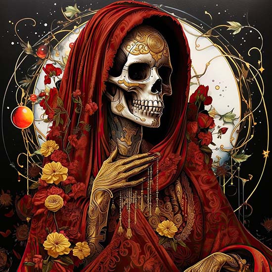 Santa Muerte Roja Square Mobile