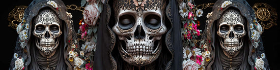 Santa Muerte Negra Banner Mobile