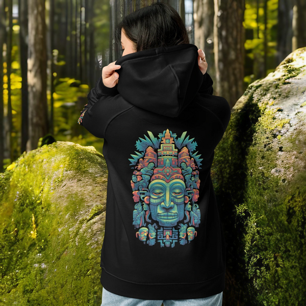 Stylish and spiritual Olmec Hoodie, a statement piece from the Olmec Collection.