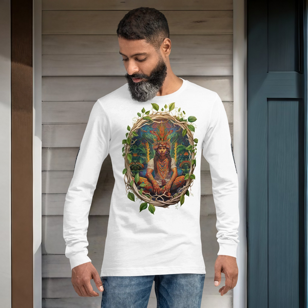 Vibrant Long Sleeve Shirt from the Ayahuasca Collection infused with tribal wisdom