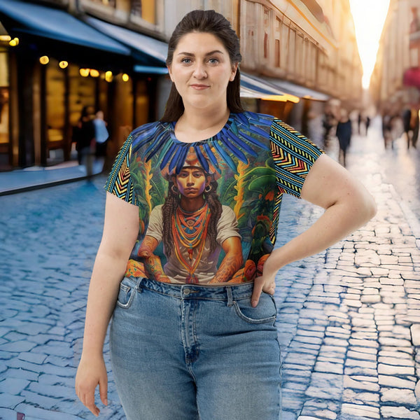 Vibrant Ayahuasca Cropped T-Shirt embodying the essence of sacred traditions