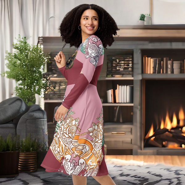 Aztec Quetzalcoatl Midi Dress