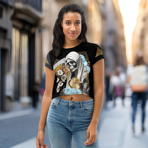 Blanca Santa Muerte Crop T-Shirt
