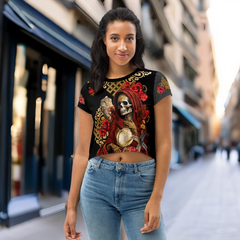 Roja Santa Muerte Crop T-Shirt