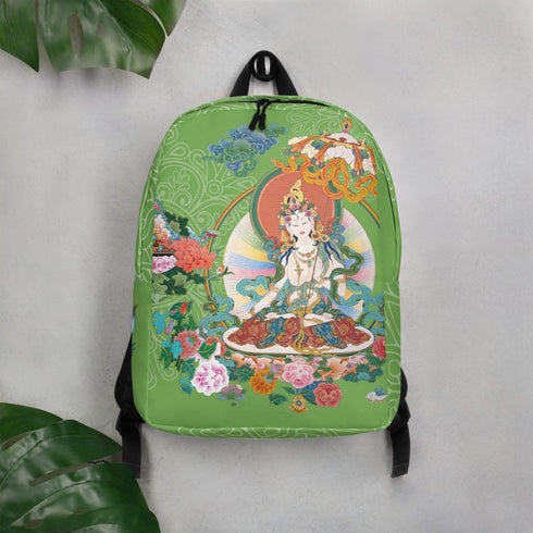 Intricate design of the Backpack: White Tara from the Thangka Collection.