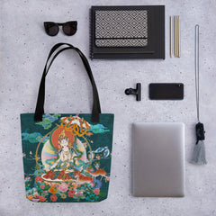 White Tara Thangka Tote Bag