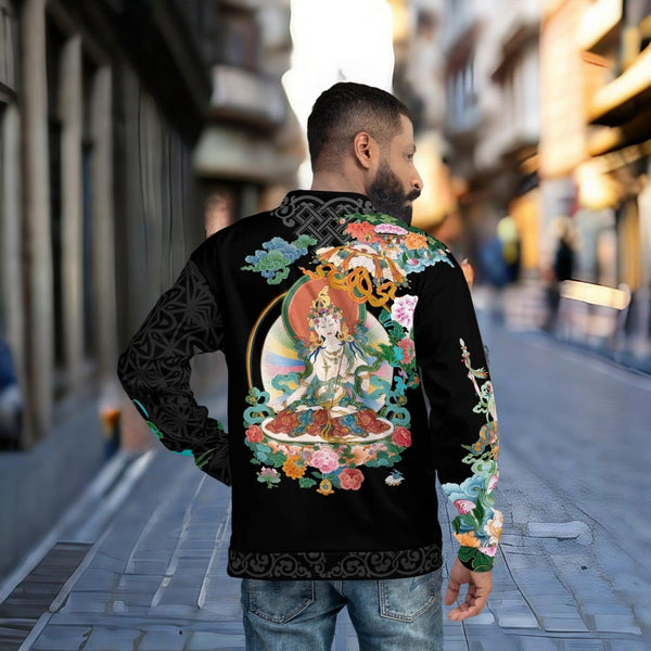 "Bomber Jacket: White Tara" - A bridge to ancient Tibetan wisdom