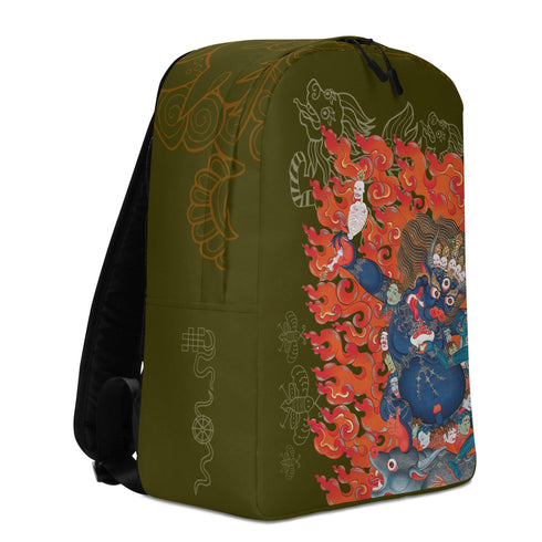 "Backpack expressing intercultural appreciation and personal expression from Thangka Yama Collection"
