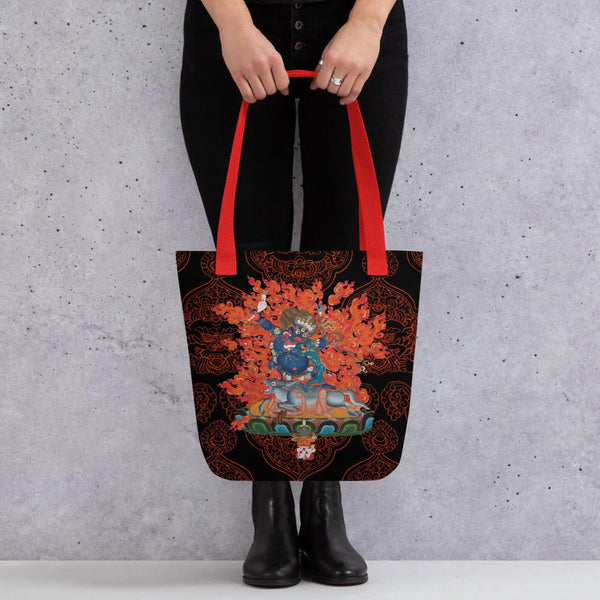 Spiritual Thangka - Yama Tote Bag infused with Tibetan symbolism.