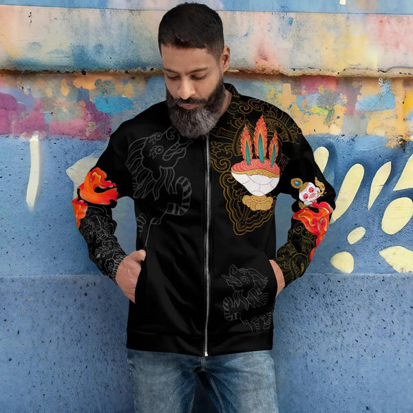 Artistic Bomber Jacket - Thangka Collection_Yama.