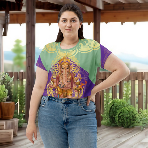 Ganesh Hindu Crop T-Shirt