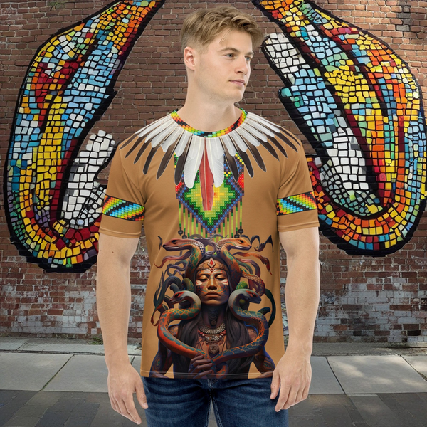 Vibrant All Over T-Shirt, Ayahuasca Collection, showcasing tribal patterns