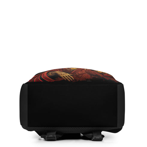 Santa Muerte Roja" backpack from Cosmovisions, blending tradition and modernity