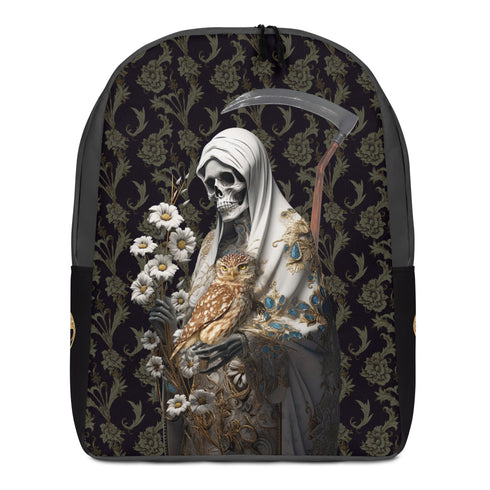 Santa Muerte Blanca Collection Backpack embodying spiritual narratives