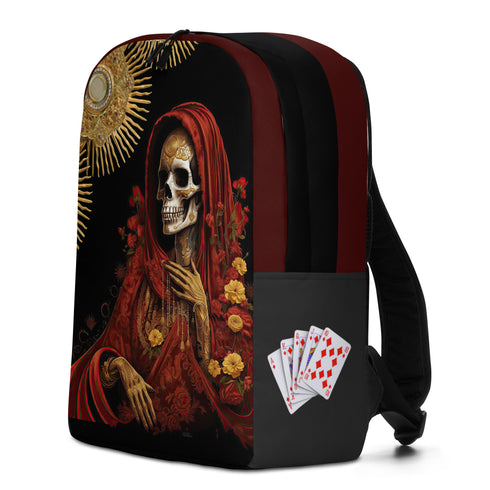 Santa Muerte Roja" backpack from Cosmovisions, blending tradition and modernity