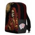 Santa Muerte Roja" backpack from Cosmovisions, blending tradition and modernity