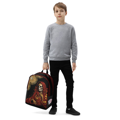 Santa Muerte Roja" backpack from Cosmovisions, blending tradition and modernity