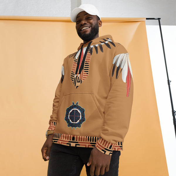 Ayahuasca Hoodie from the Ayahuasca Collection displaying vibrant tribal-inspired designs