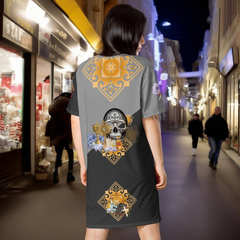 Negra Santa Muerte T-Shirt Dress