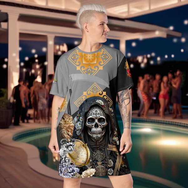 Negra Santa Muerte T-Shirt Dress