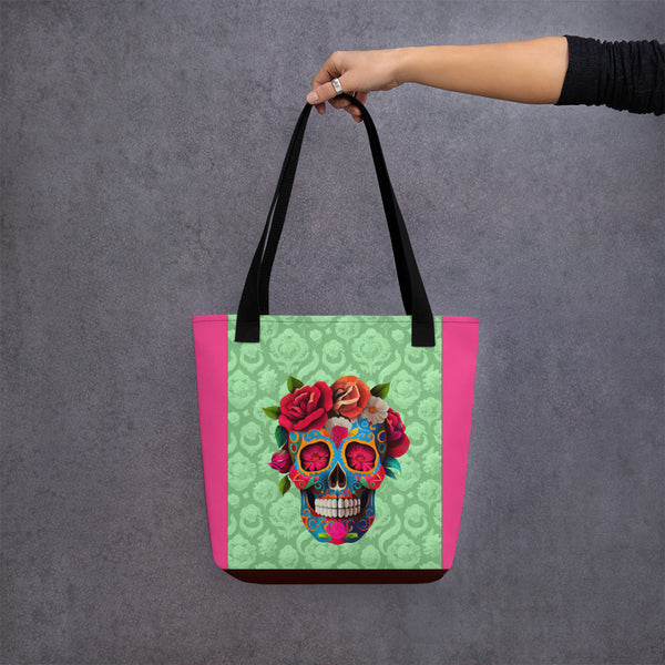 Colorful Dia de los Muertos Tote Bag showcasing Mexican tradition
