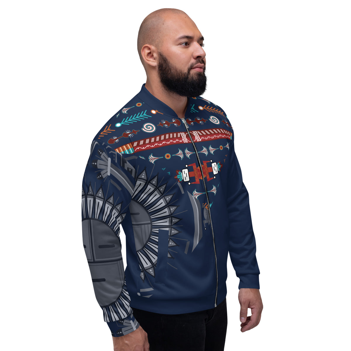 Navajo Native Aztec Indians American Tribal Print Men's Bomber Jacket