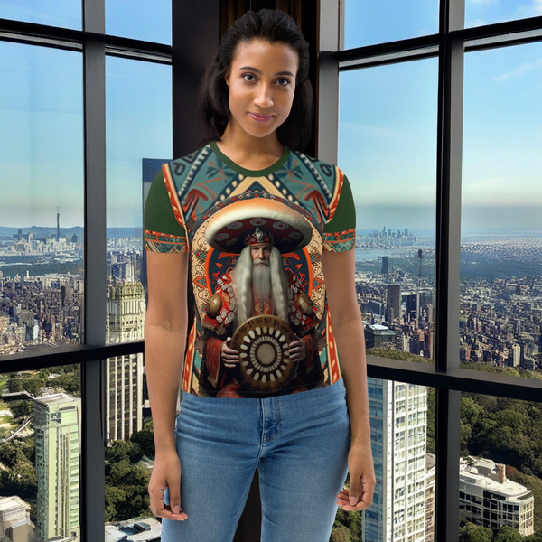 Vibrant Yakut-inspired All Over T-Shirt from Amanita Collection.