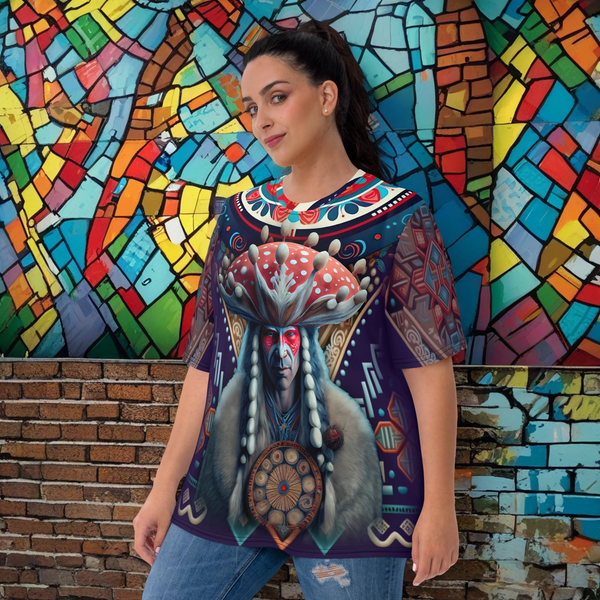 Vibrant Yakut-inspired All Over T-Shirt from Amanita Collection.