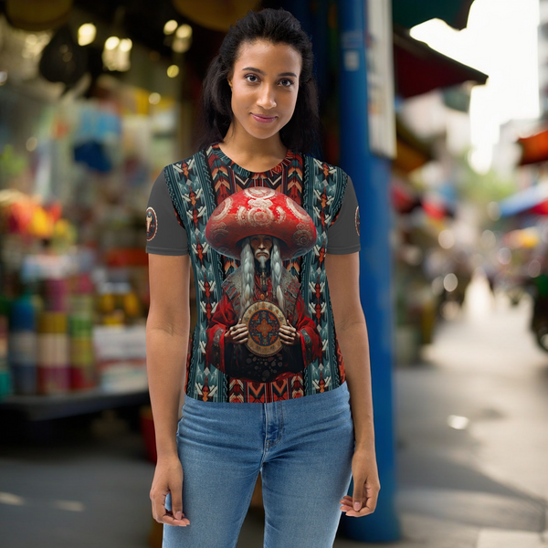 Vibrant Yakut-inspired All Over T-Shirt from Amanita Collection.