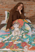 Blanket: White Tara - A luxurious addition to the Thangka Collection infusing spiritual artistry into your space.