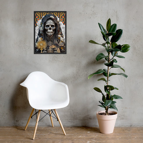 Santa Muerte Negra poster from Cosmovisions displaying profound spiritual symbolism