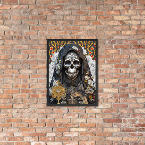 Santa Muerte Negra poster from Cosmovisions displaying profound spiritual symbolism