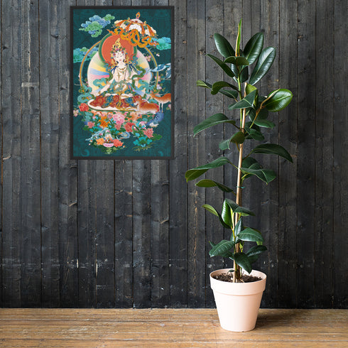 White Tara Thangka Poster